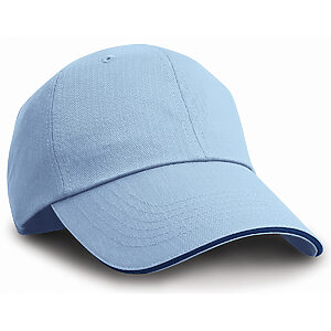 Herringbone cap with sandwich peak - Sky/Navy, One size