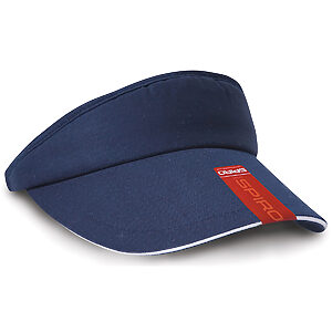 Herringbone sun visor with sandwich peak - Navy/White, One size