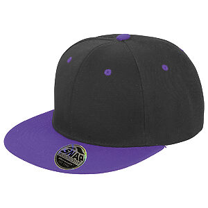 Bronx original flat peak snapback dual colour cap - Black/Purple, One size