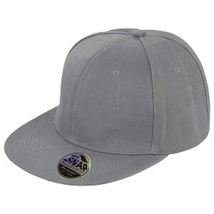 Bronx original flat peak snapback cap - Heather Grey, One size