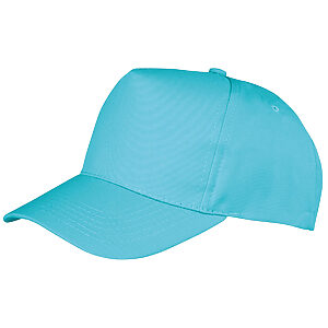 Boston 5-panel polycotton printer's cap - Aqua, One size