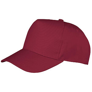 Boston 5-panel polycotton printer's cap - Burgundy, One size