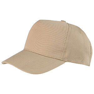 Boston 5-panel polycotton printer's cap - Khaki, One size