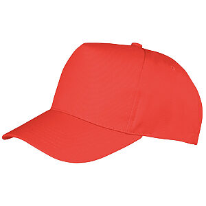 Boston 5-panel polycotton printer's cap - Red, One size