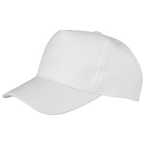 Boston 5-panel polycotton printer's cap - White, One size