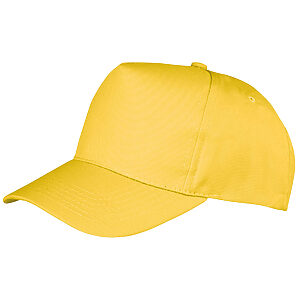 Boston 5-panel polycotton printer's cap - Yellow, One size