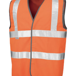 Safety high-viz vest - Fluorescent Orange, S/M