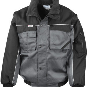 Work-Guard zip sleeve heavy-duty pilot jacket - Grey/Black, S