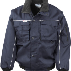 Work-Guard zip sleeve heavy-duty pilot jacket - Navy/Navy, S