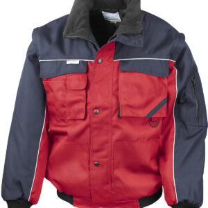 Work-Guard zip sleeve heavy-duty pilot jacket - Red/Navy, S