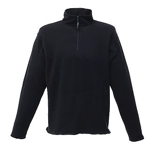 Zip-neck microfleece - Black, S