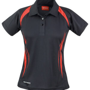 Women's Spiro team spirit polo - Black/Red, XS