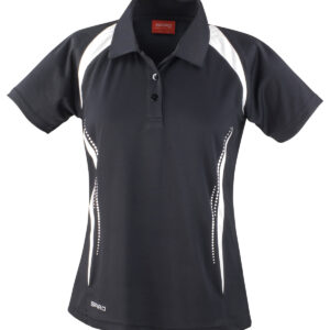 Women's Spiro team spirit polo - Black White, XS