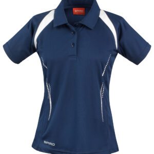 Women's Spiro team spirit polo - Navy/White, XS