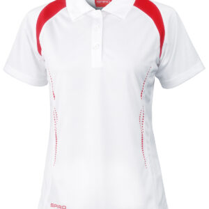Women's Spiro team spirit polo - White/Red, XS