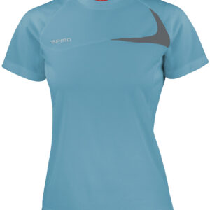 Women's Spiro dash training shirt - Aqua/Grey, XS