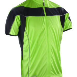 Spiro bikewear full-zip top - Fluorescent Lime Green/Black, S