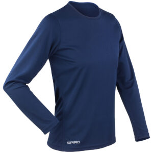 Women's Spiro quick-dry long sleeve t-shirt - Navy, XS