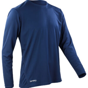 Spiro quick-dry long sleeve t-shirt - Navy, S