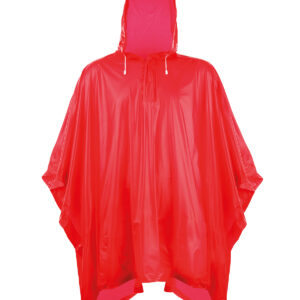 Plastic poncho - Red, One size
