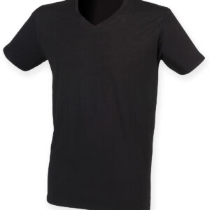 Men's feel good stretch v-neck t-shirt - Black, S
