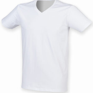 Men's feel good stretch v-neck t-shirt - White, S