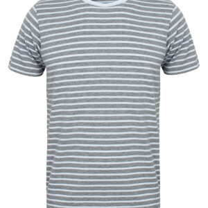Unisex striped T - Heather Grey/White, XXS