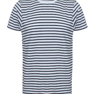Unisex striped T - White/Oxford Navy, XXS