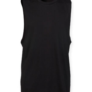 High neck slash armhole vest - Black, XS