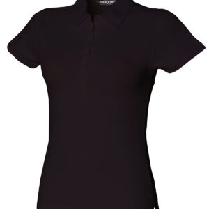 Women's short sleeve stretch polo - Black, S