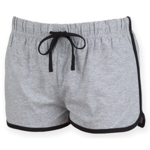Women's retro shorts - Heather Grey/Black, XS