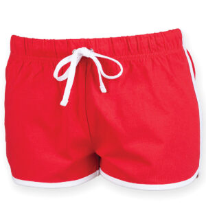 Women's retro shorts - Red/White, XS