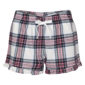 Women's tartan frill shorts - White/Pink Check, XXS