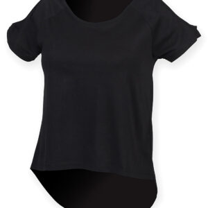 T-shirt with drop detail - Black, XS