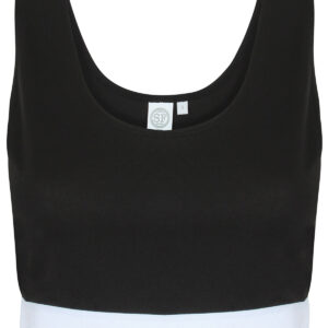 Women's fashion crop top - Black White, XS