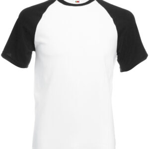 Short sleeve baseball T - White/Black, S