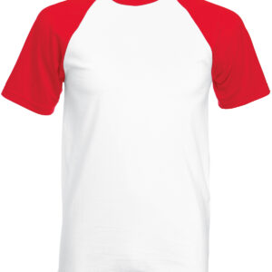 Short sleeve baseball T - White/Red, S