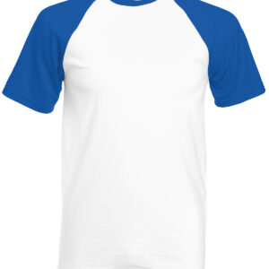 Short sleeve baseball T - White/Royal Blue, S
