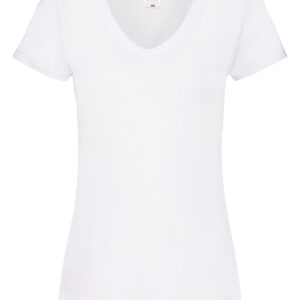 Women's valueweight v-neck T - White, XS