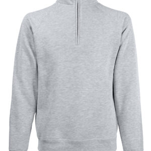Classic 80/20 zip neck sweatshirt - Heather Grey, S
