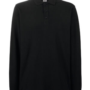 Premium long sleeve polo - Black, S