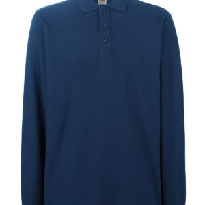 Premium long sleeve polo - Navy, S