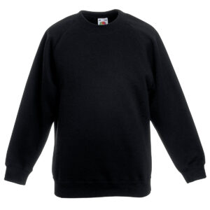 Kids classic raglan sweatshirt - Black, 3/4 Yrs
