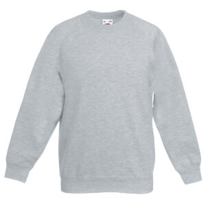 Kids classic raglan sweatshirt - Heather Grey, 3/4 Yrs