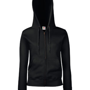 Women's premium 70/30 hooded sweatshirt jacket - Black, XS
