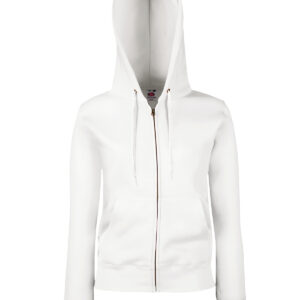 Women's premium 70/30 hooded sweatshirt jacket - White, XS