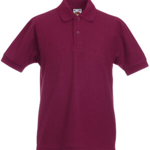 Kids 65/35 piqué polo - Burgundy, 3/4 Yrs