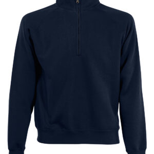 Premium 70/30 zip-neck sweatshirt - Deep Navy, S