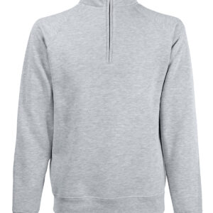 Premium 70/30 zip-neck sweatshirt - Heather Grey, S