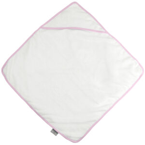 Babies' hooded towel - White/Pink, One size